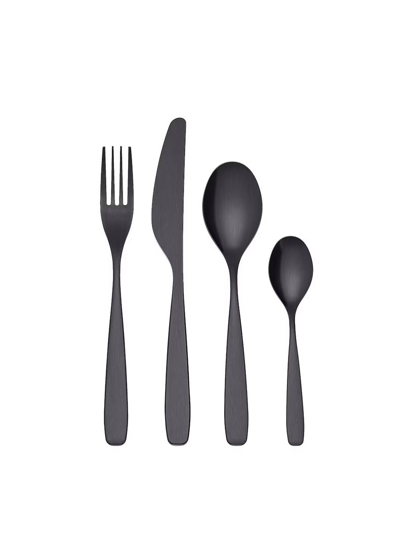 طقم أدوات مائدة 24 قطعة أسود - Image 1