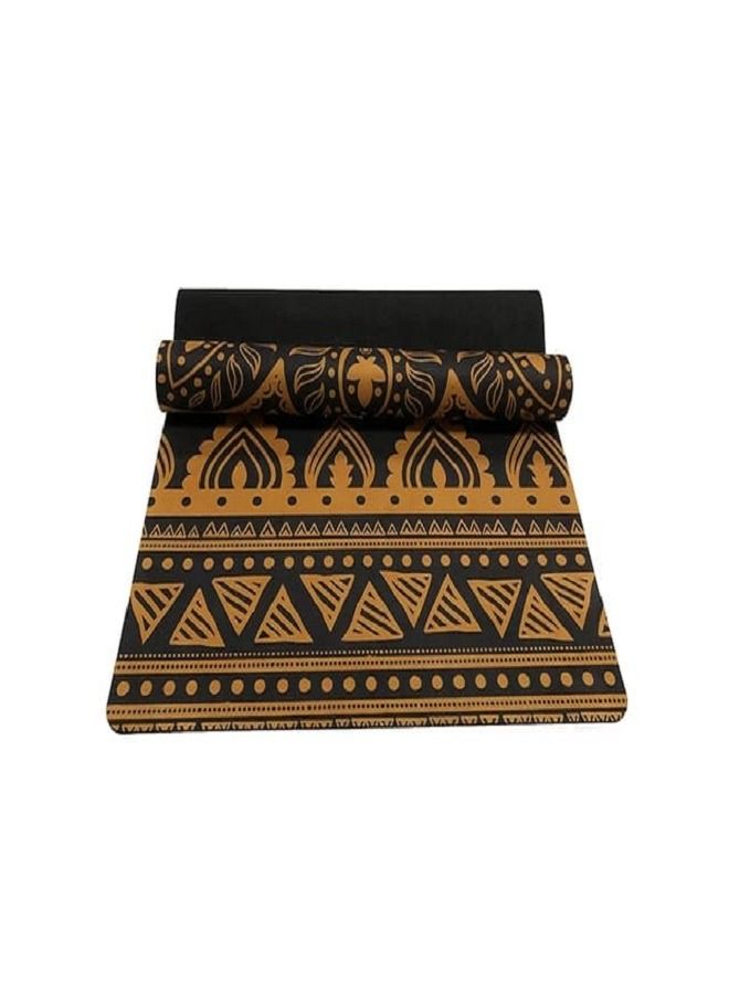 YOGA High Quality Natural Rubber Yoga Mat With Black And Golden Mandala Elegant Pattern Anti Slip Fits All Your Exercises - Image 5