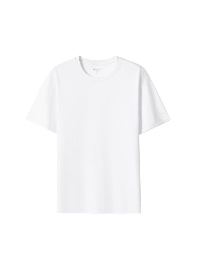 أسك Wandao Bing Xiao T Second Generation Simple Cool-feeling Suolona Casual Sports Round Neck T-shirt, White - Upgraded Version, M - Image 5