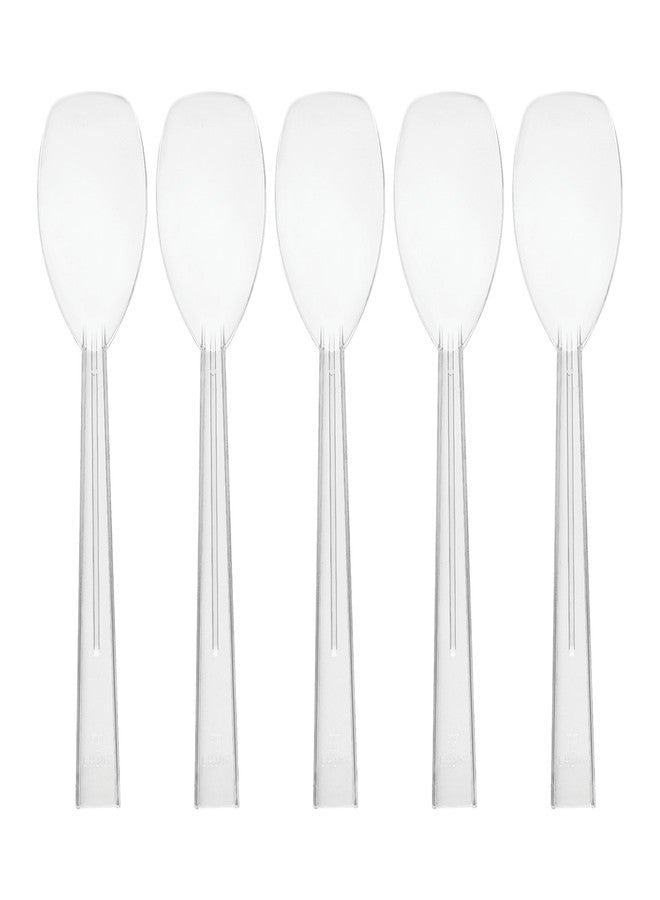 Party Essentials Hard Plastic 9" Serving Spoons, Clear, 12 Count - Image 1