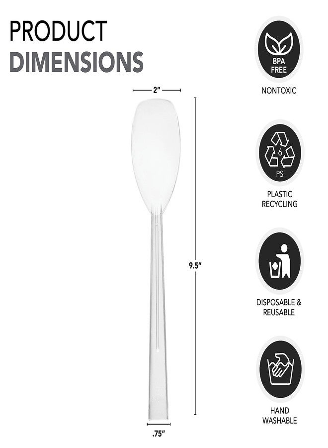 Party Essentials Hard Plastic 9" Serving Spoons, Clear, 12 Count - Image 4