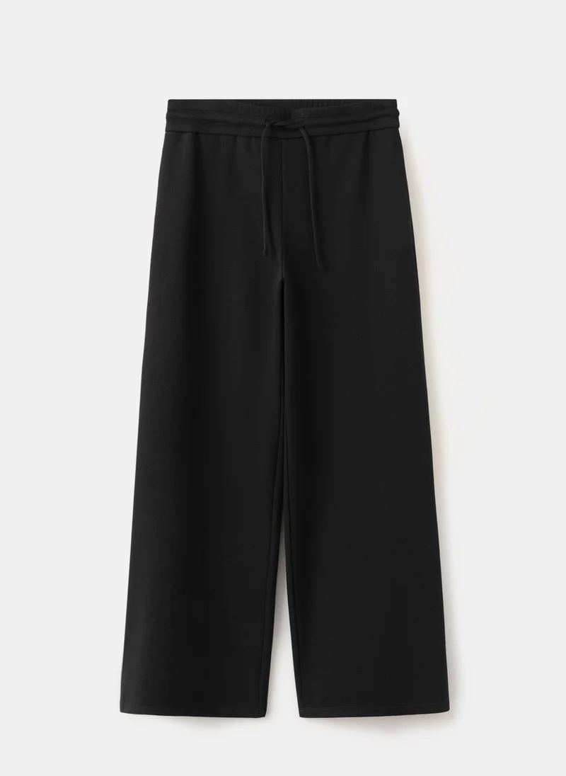 Mango 99-NEGRO Fine-Knit Straight-Fit Trousers for Women | Best Price UAE