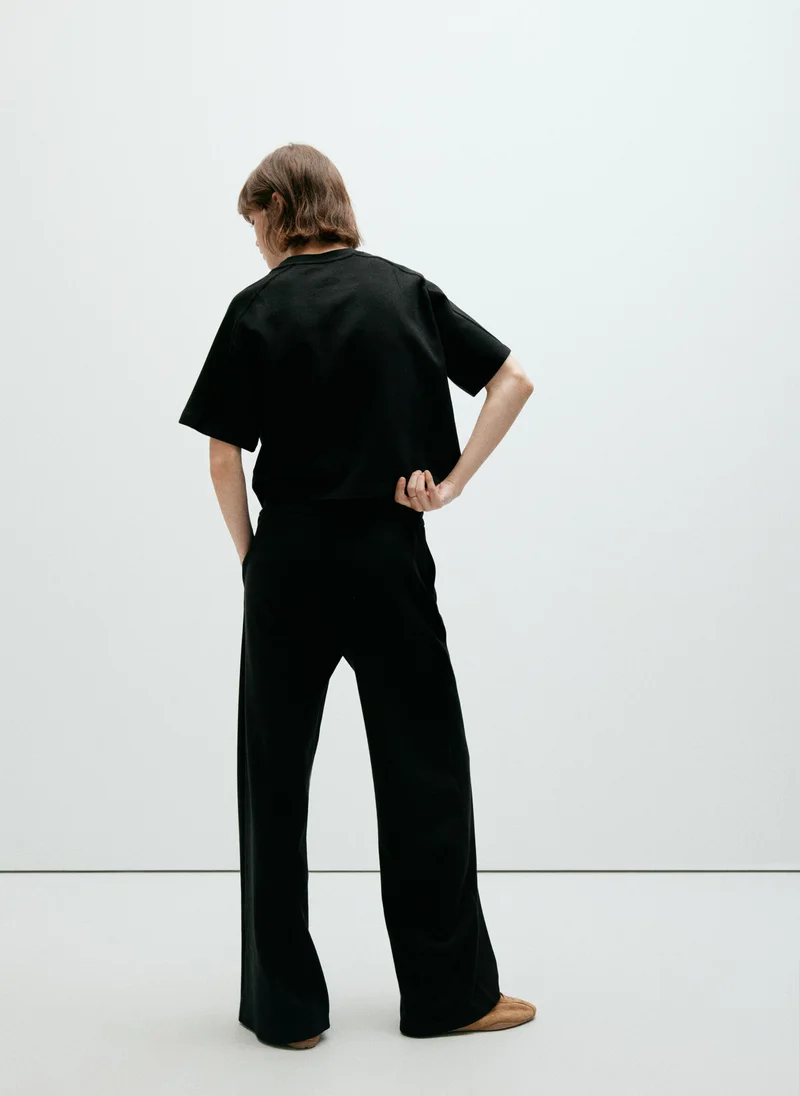Mango Fine-Knit Straight-Fit Trousers
