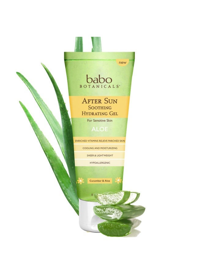 Babo Botanicals After Sun Soothing Hydrating Aloe Vera Gel With Natural witch Hazel and Cucumber, Vegan, For Babies, Kids or Sensitive Skin - 8 oz. - Image 1