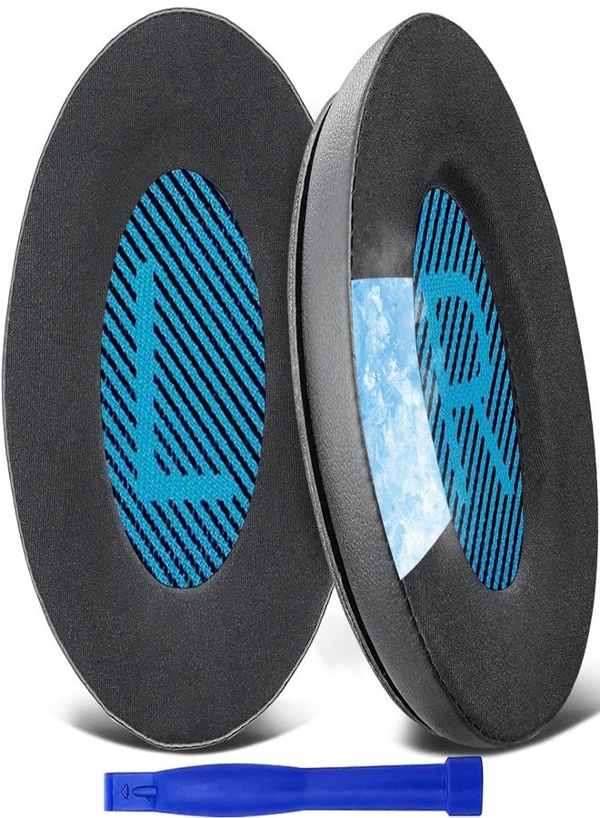 SoloWIT Cooling Gel Earpads Cushions for Bose Headphones, Replacement Ear Pads for Bose QuietComfort 15 QC15 QC25 QC2 QC35/Ae2 Ae2i Ae2w/SoundTrue & SoundLink Around-Ear & Around-Ear II (Blue&Black) - Image 1