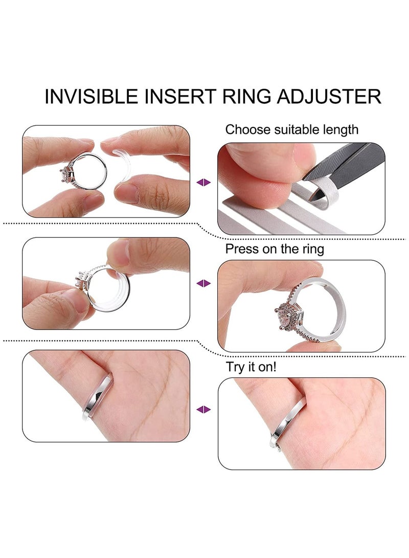 70 Pieces Invisible Ring Size Adjusters with Jewelry Polishing Cloth - Image 2