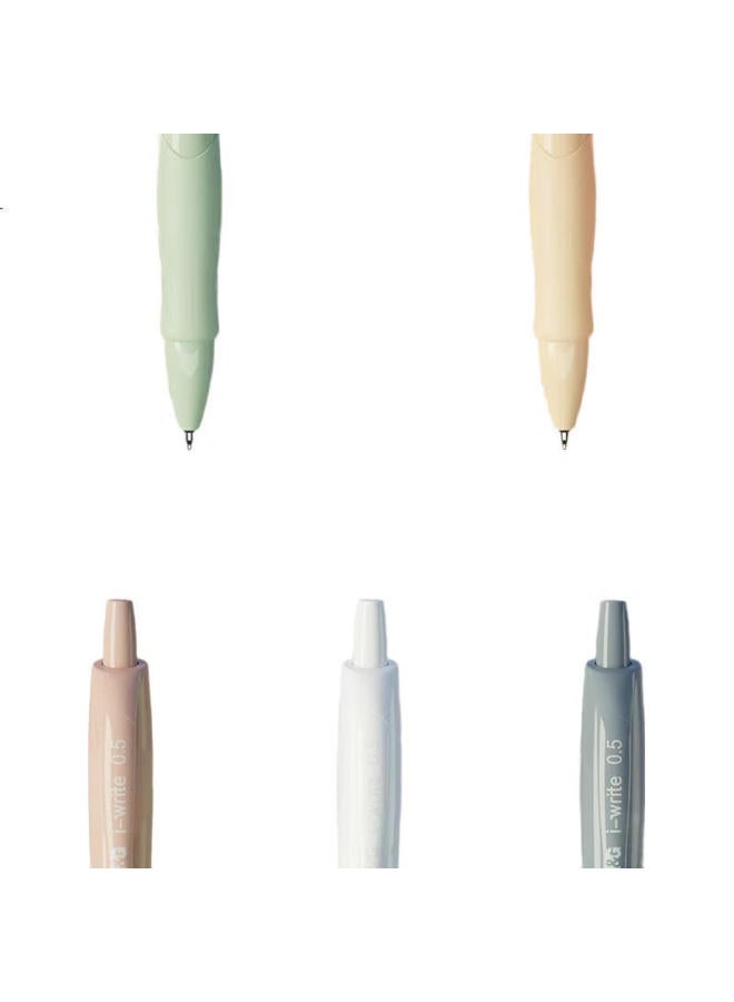 M.G Chenguang (M&G) Stationery, Gel Pen, Retractable Exam Pen, St Quick-Drying Smooth Writing Pen, Morandi Color Series 0.5Mm Black Signature Pen, 5-Pack, Agp023X8 For Postgraduate Entrance Exam - Image 1