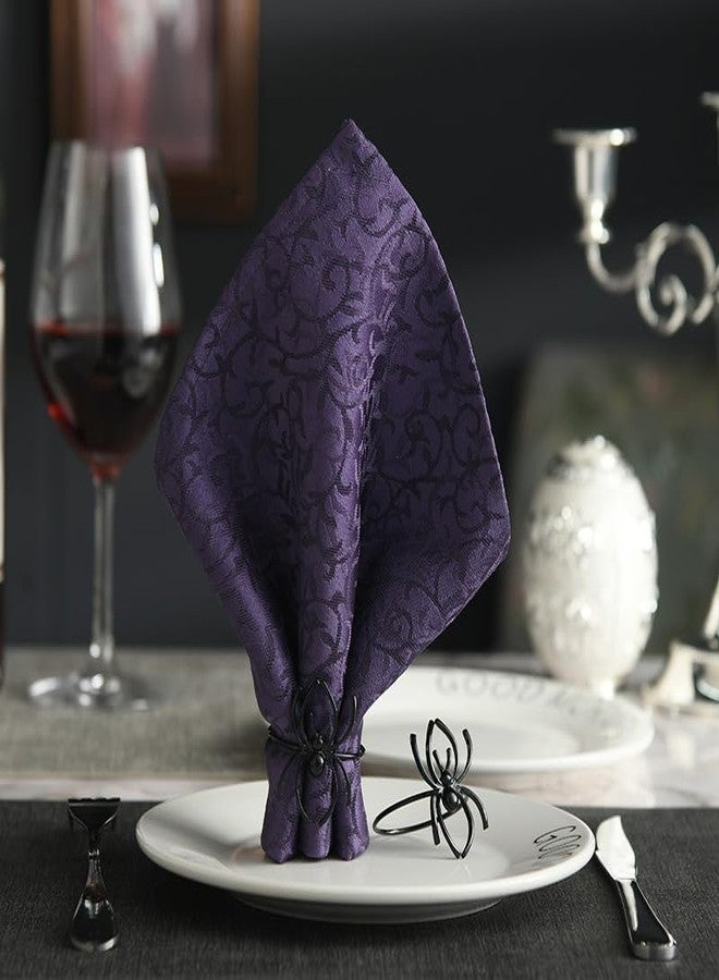 Furimuk 6 Pieces Halloween Spider Napkin Rings Spooky Napkin Ring Holder Metal Alloy Serviette Buckle Ring for Halloween Party Kitchen Dinner Table Decorations (Black Spider) - Image 4