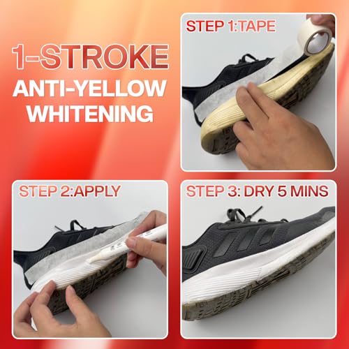 cocomfix 2-in-1 White Shoe Polish Marker, 2 Pack Shoe Paint Instant Whitens Yellowed Midsoles & Fixes Stains, Waterproof Permanent Protective Sneaker Whitener Pen for Foam, Fabric, Rubber, Leather - Image 4