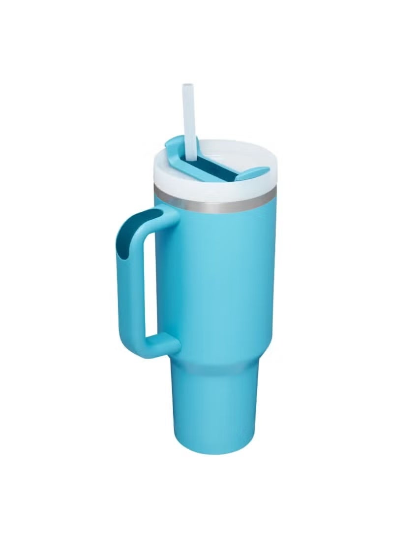 Stanley Quencher H2.0 Flowstate Stainless Steel Vacuum Insulated Tumbler with Lid and Straw for Water, Iced Tea or Coffee, Smoothie and More, (Pool Blue) - 40oz - Image 2