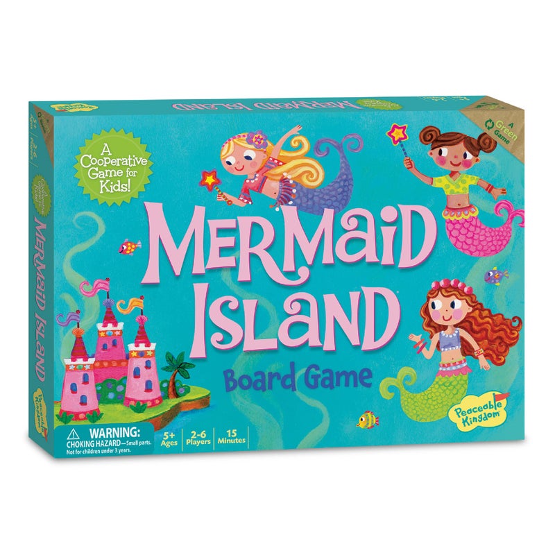 Peaceable Kingdom Mermaid Island Award Winning Cooperative Board Game for 2 to 6 Kids Ages 5+ - Image 1