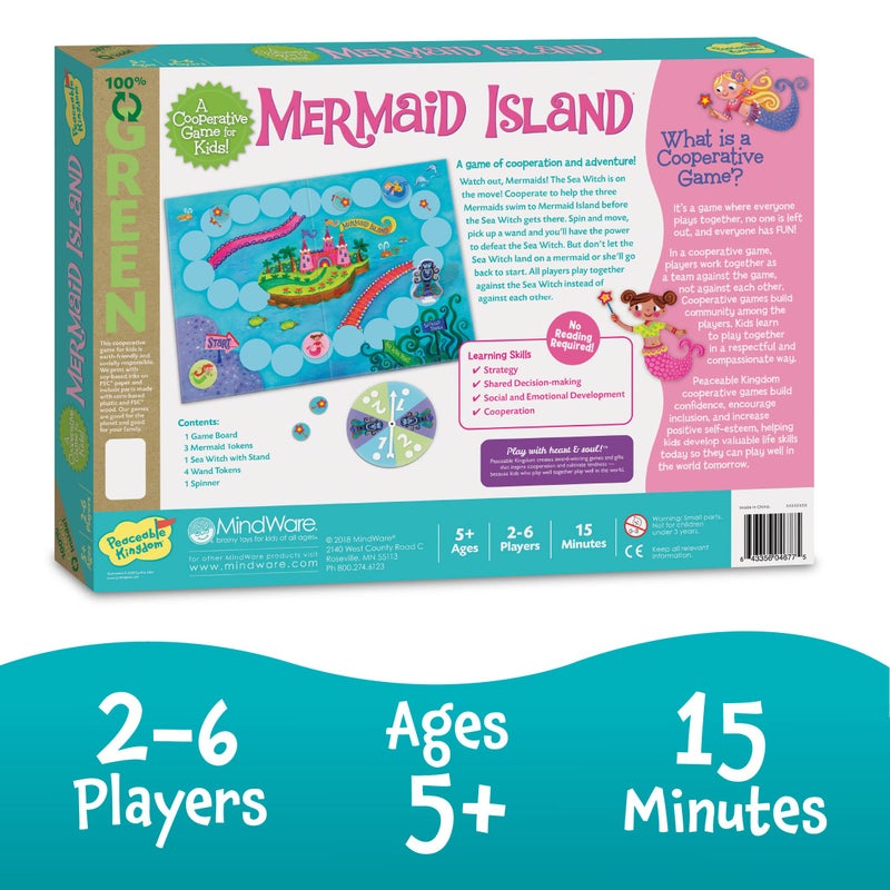 Peaceable Kingdom Mermaid Island Award Winning Cooperative Board Game for 2 to 6 Kids Ages 5+ - Image 5