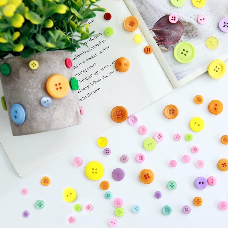 Greentime 4800-5000PCS Mix Color Assorted Sizes Round Resin Buttons for Crafts Sewing DIY Manual Button Handmade Ornament Buttons - Image 3