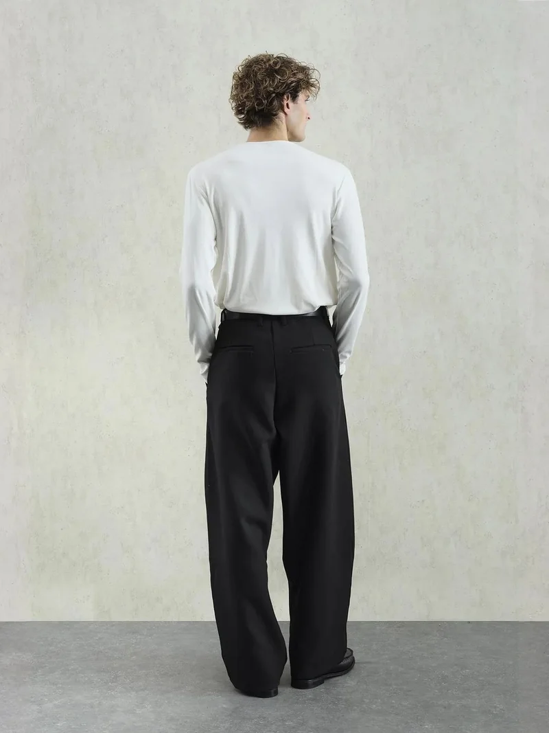 Giesto GIESTO Buttoned Crew Neck Long Sleeve T-Shirt