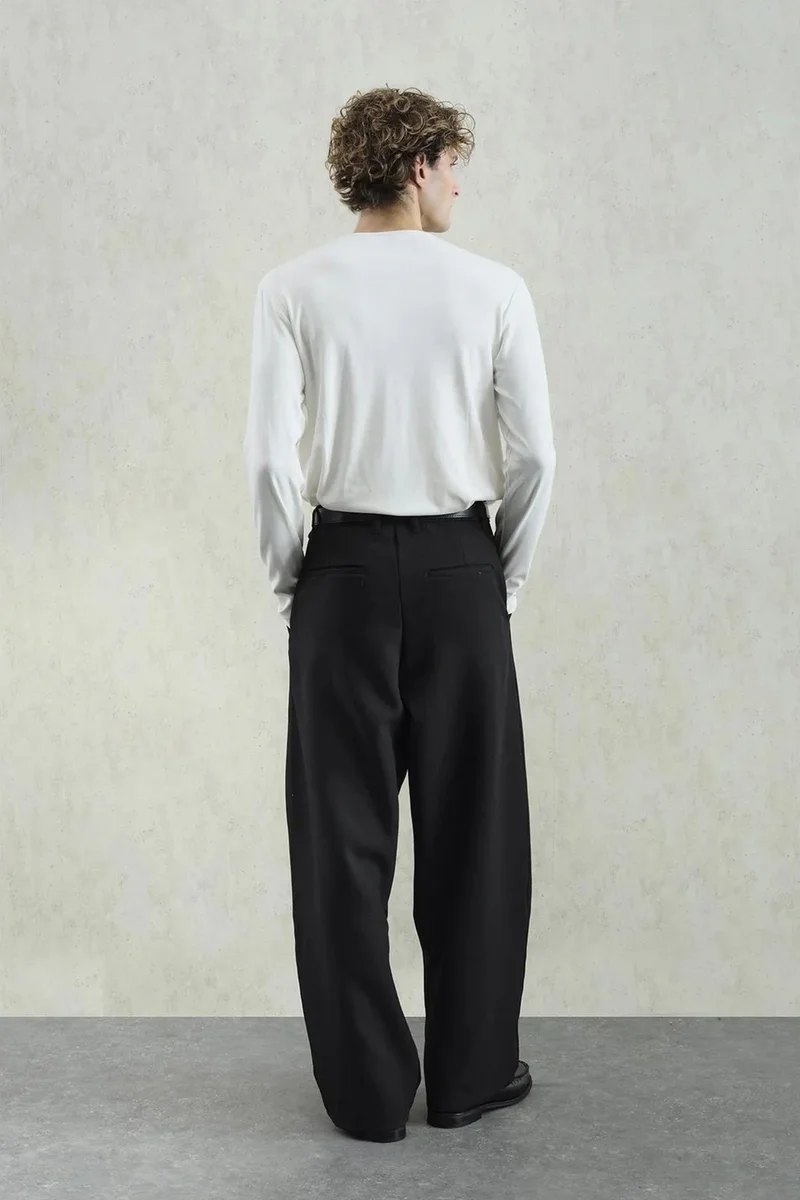 Giesto White GIESTO Buttoned Crew Neck Long Sleeve T-Shirt for Men | Best Price UAE