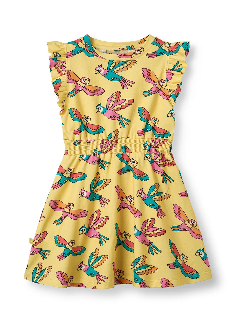 Småfolk Sleeveless dress with parrots