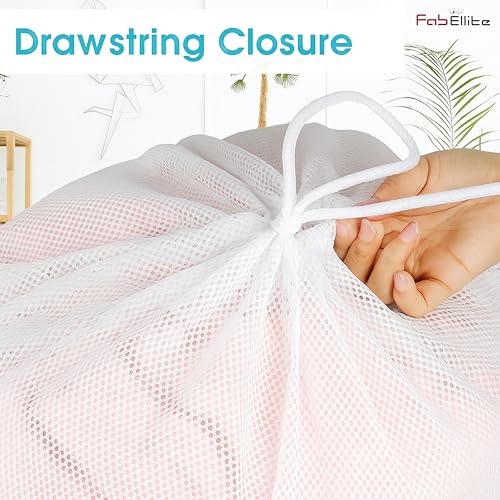 FAB ELLITE Mesh Laundry Washing Bag with Zipper | Durable Clothes Protector for Delicates & Small Items | Machine Washable Laundry Bag for Gentle In-Wash Cleaning (Solid Color) Pack of 2 - Image 2