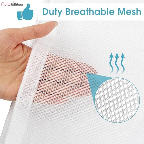 FAB ELLITE Mesh Laundry Washing Bag with Zipper | Durable Clothes Protector for Delicates & Small Items | Machine Washable Laundry Bag for Gentle In-Wash Cleaning (Solid Color) Pack of 2 - Image 4