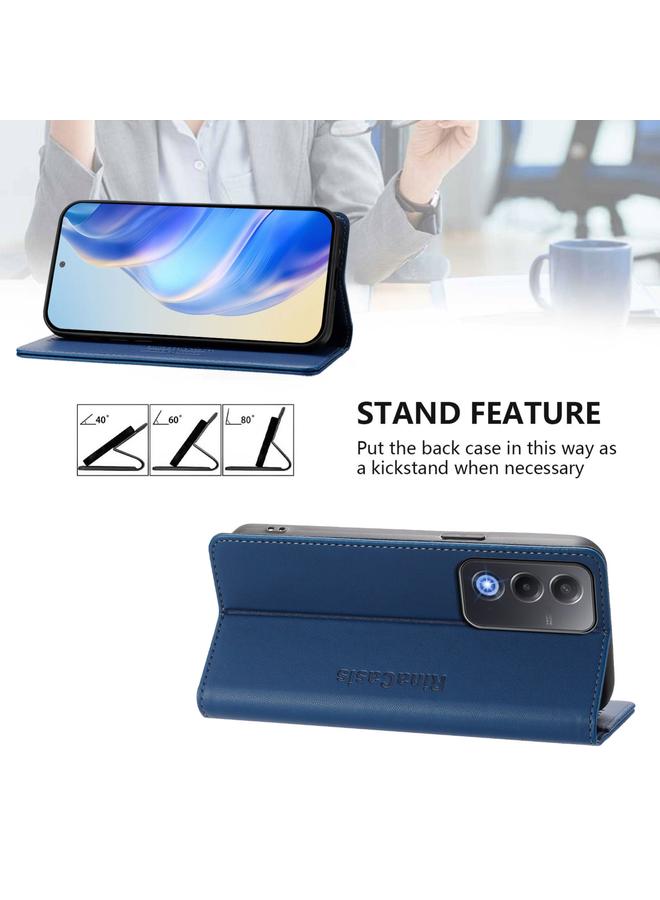 S-TOP Case For OPPO A3 Pro 5G Global RC01 Dual-Folded Magnetic Suction RFID Leather Phone Case - Image 4