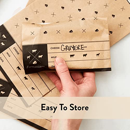 Formaticum Cheese Storage Bags - Wax Paper Bags to Keep Cheese or Charcuterie Fresh - Professional Grade Cheese Paper for Wrapping Cheese - Porous Brown Paper Bags From France - 6.25 x 11 (15 Pack) - Image 4