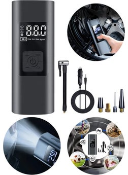 Qasul Digital Tire Inflator Compressor Pump with Flashlight 150 Psi Air Pump Portable Cigarette Lighter Inlet  - Image 1