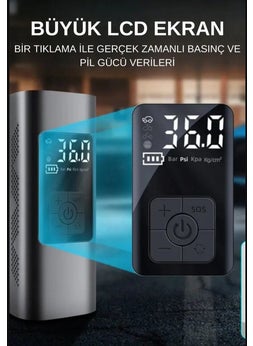 Qasul Digital Tire Inflator Compressor Pump with Flashlight 150 Psi Air Pump Portable Cigarette Lighter Inlet  - Image 2