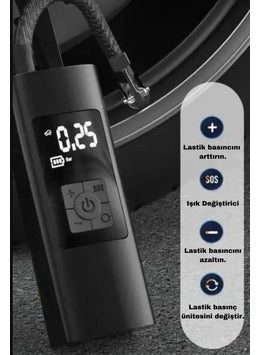 Qasul Digital Tire Inflator Compressor Pump with Flashlight 150 Psi Air Pump Portable Cigarette Lighter Inlet  - Image 4