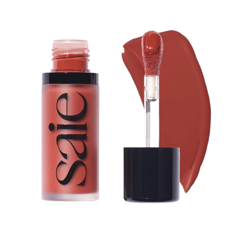 Saie Dew Liquid Blush for Cheeks - Hydrating Cream Blush Stick with a Blendable + Buildable Formula - Skincare Infused Dewy Cheek Tint for a Natural Flush - Glowy Makeup Essential - Spicy (.40 oz) - Image 1