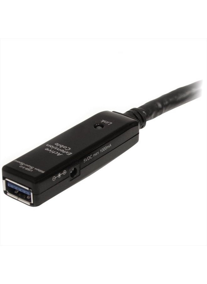 Startech.com - 32.8 ft Active USB 3.0 (5Gbps) Extension Cable with AC Power Adapter - Shielded - Male to Female USB 3.2 Gen1 Type A Extender (USB3AAEXT10M) - Image 1