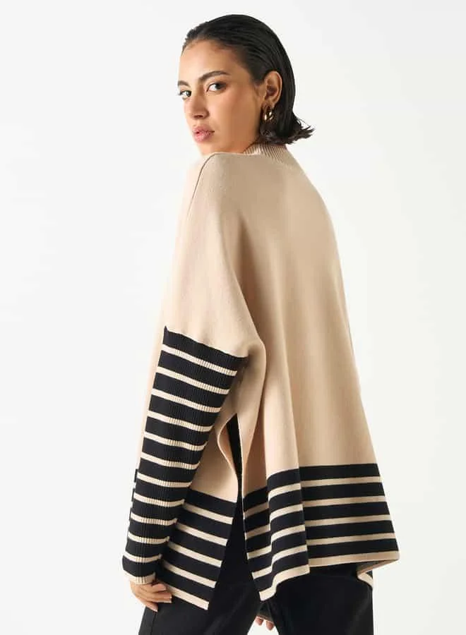 2Xtremz 2Xtremz Stripe Detail Pullover with High Neck