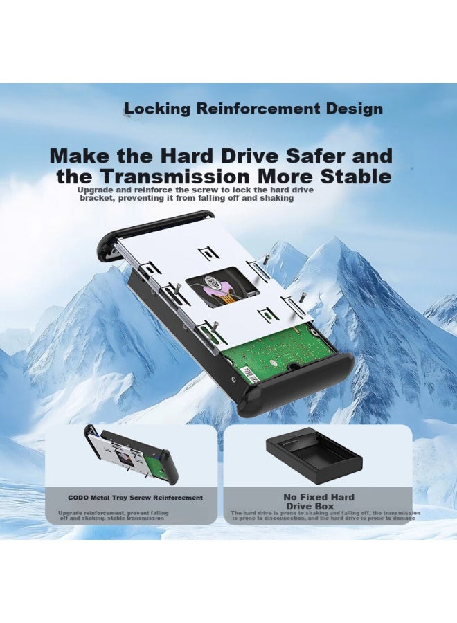 Godo o External Hard Drive Enclosure, 2.5/3.5 Inch Ssd Mobile Solid State Reader, Sata Compatible With Desktop Computers And Laptops - Image 3