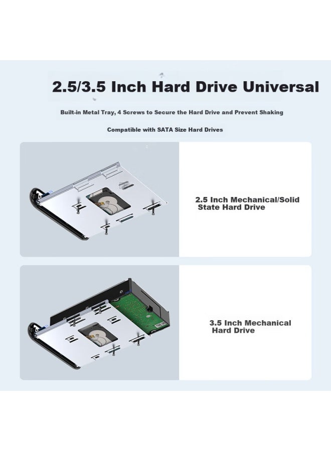 Godo o External Hard Drive Enclosure, 2.5/3.5 Inch Ssd Mobile Solid State Reader, Sata Compatible With Desktop Computers And Laptops - Image 4