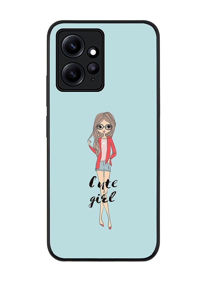Stylizedd Rugged Black edge case for Redmi Note 12 4G Slim fit Soft Case Flexible Rubber Edges Anti Drop TPU Gel Thin Cover - Dreamer Cute Girl - Image 1