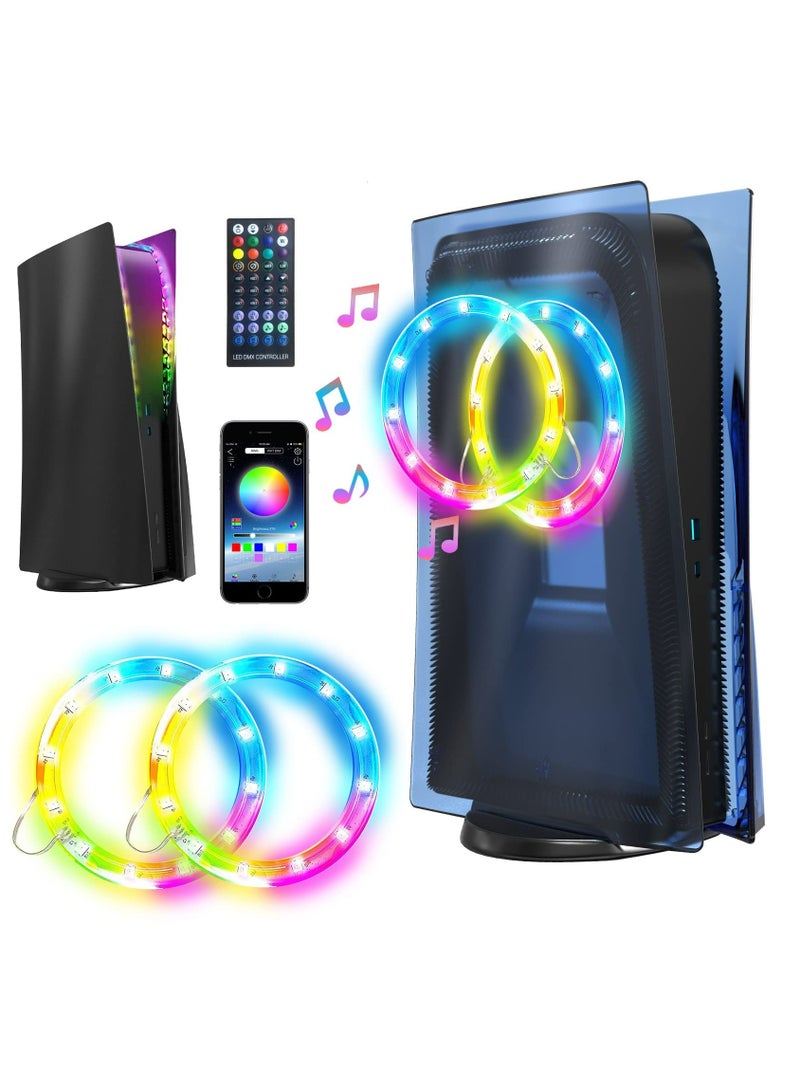 8 مصابيح RGB LED ملونة RGB LED ل PS5، أضواء متغيرة الألوان متزامنة مع الموسيقى، أضواء متغيرة الألوان تصنعها بنفسك بنفسك 3 طرق تحكم أكثر من 400 مؤثرات شريط إضاءة حلقي للتحكم عن بعد - Image 1