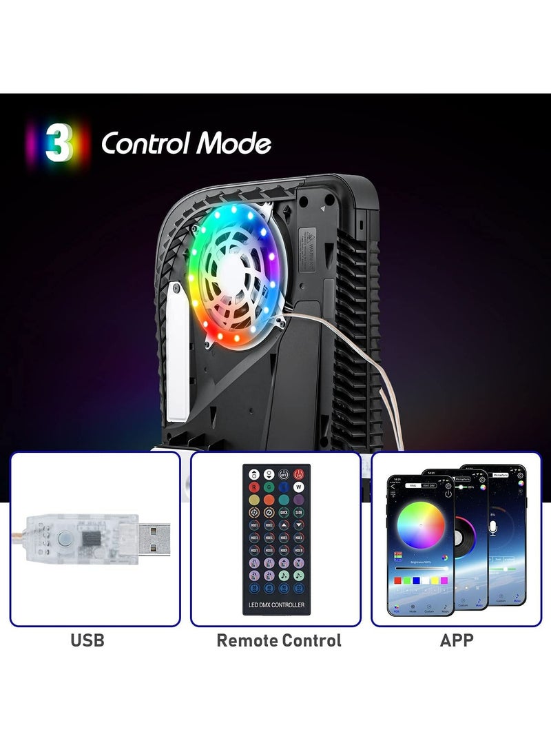 8 مصابيح RGB LED ملونة RGB LED ل PS5، أضواء متغيرة الألوان متزامنة مع الموسيقى، أضواء متغيرة الألوان تصنعها بنفسك بنفسك 3 طرق تحكم أكثر من 400 مؤثرات شريط إضاءة حلقي للتحكم عن بعد - Image 2