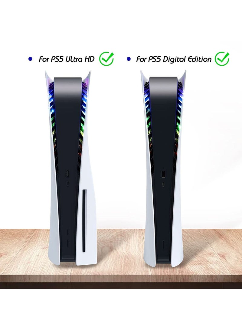 8 مصابيح RGB LED ملونة RGB LED ل PS5، أضواء متغيرة الألوان متزامنة مع الموسيقى، أضواء متغيرة الألوان تصنعها بنفسك بنفسك 3 طرق تحكم أكثر من 400 مؤثرات شريط إضاءة حلقي للتحكم عن بعد - Image 4