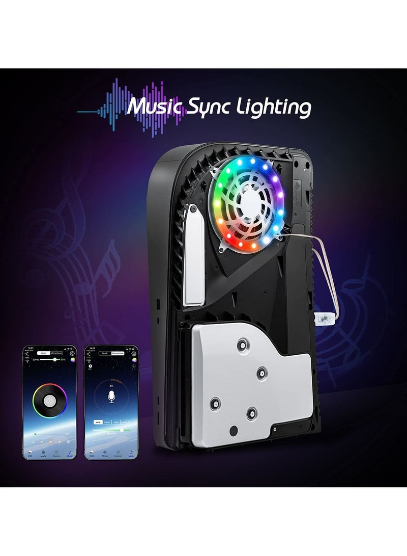 8 مصابيح RGB LED ملونة RGB LED ل PS5، أضواء متغيرة الألوان متزامنة مع الموسيقى، أضواء متغيرة الألوان تصنعها بنفسك بنفسك 3 طرق تحكم أكثر من 400 مؤثرات شريط إضاءة حلقي للتحكم عن بعد - Image 5