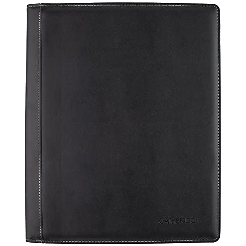 Cambridge Limited Business Notebook, 8-1/2" x 11", 50 Sheets, NoteTaker Portfolio and Refillable Notebook with 5" x 8" Notepad and Business Card Pocket, Zipper Mesh Pocket, Black (06126) - Image 1