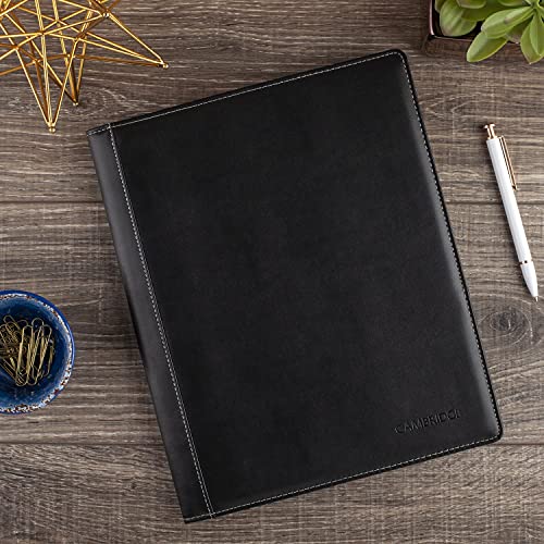 Cambridge Limited Business Notebook, 8-1/2" x 11", 50 Sheets, NoteTaker Portfolio and Refillable Notebook with 5" x 8" Notepad and Business Card Pocket, Zipper Mesh Pocket, Black (06126) - Image 2