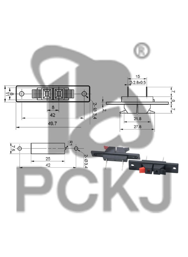 Generic - Two-position Audio Cable Clip LED Aging Test Clip Two-position Horn Power Supply Wiring Clip External Wiring Socket WP2-Colour:WP2-35 - Image 1