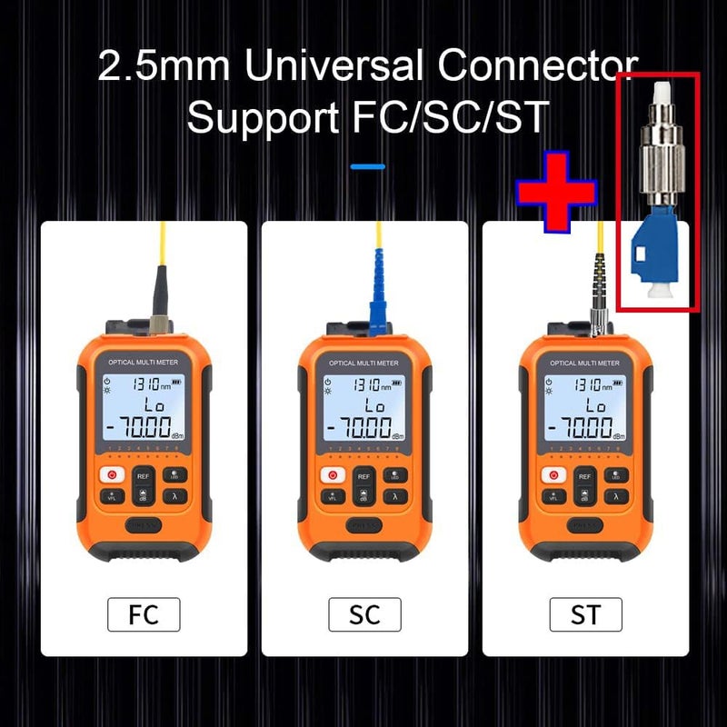 D YEDEMC Fiber Optic Cable Tester Portable Optical Fiber Power Meter FC/SC/ST Universal Interface Built-in 2mW Visual Fault Locator (OPM-VFL-1) - Image 3