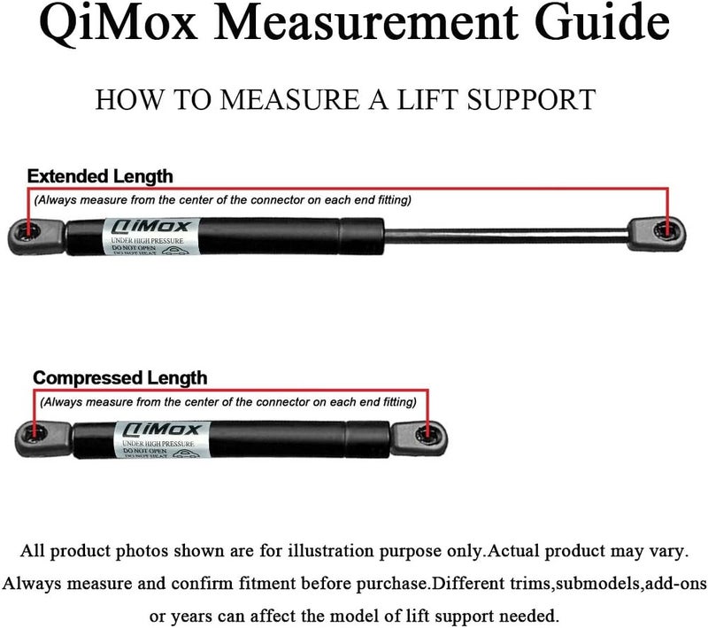 QiMox عدد (2) دعائم غطاء المحرك الأمامية تدعم الصدمات متوافقة مع لكزس RX350 2010-2015، لكزس RX450h 2010-2015 (6755 PM3269 SG229046) - Image 2