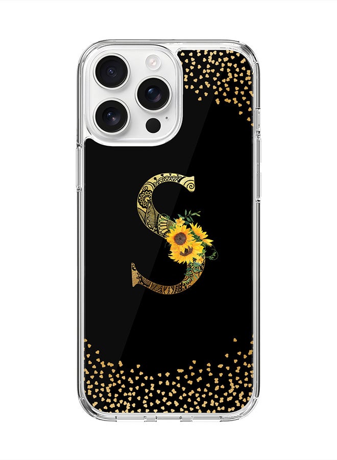 Stylizedd For iPhone 16 Pro Max Case [Compatible with MagSafe] Slim Magnetic cover Clear Phone Case - Custom Monogram Mandala Floral - S ( Black ) - Image 1