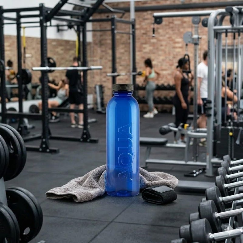أكوا زجاجة مياه، زرقاء، 600 مل، خالية من BPA، خفيفة الوزن، مثالية للاستخدام اليومي والرياضي (لون عشوائي) متعددة الألوان - Image 2