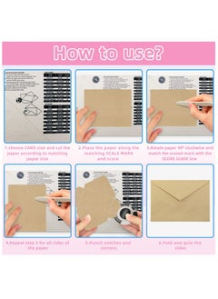 KASTWAVE Scoring Board - Scoreboard for Crafting, Scoring Tool, Envelope Maker for Paper Crafts, Multipurpose Envelope Punch Board, Scoring Board for Paper Crafts, Paper Craft Scoreboard  - Image 5