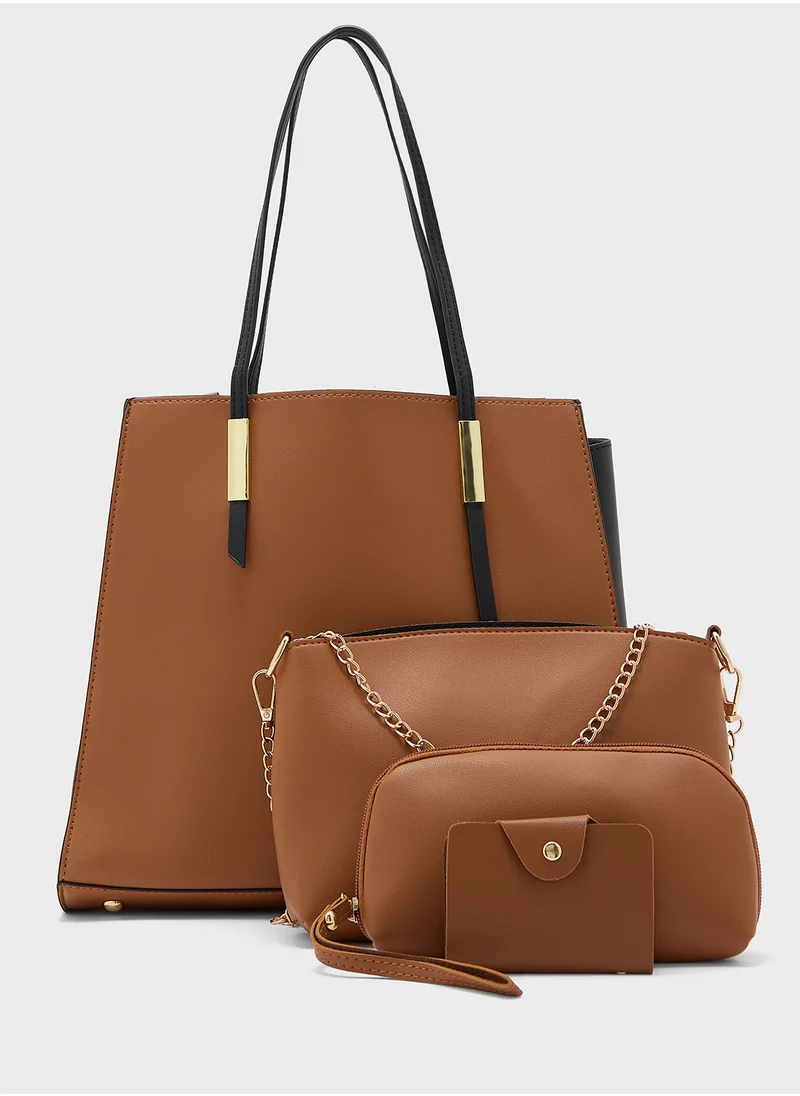 ايلا 4 In 1 Handbag Set With Tote, Crossbody, Pouch And Cardholder