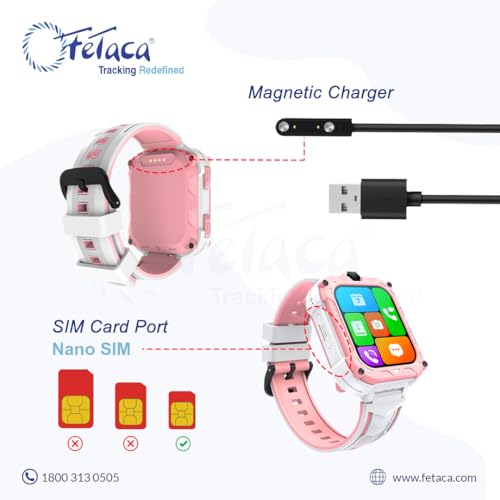 FETACA 4G GPS Smartwatch for Kids with Assisted GPS Tracking, 4G Video & Voice Call, Safe Zone Alert, SOS Button, Habit Formation – Fun and Safe Wearable with Free 5G SIM Card (Pink) - Image 4
