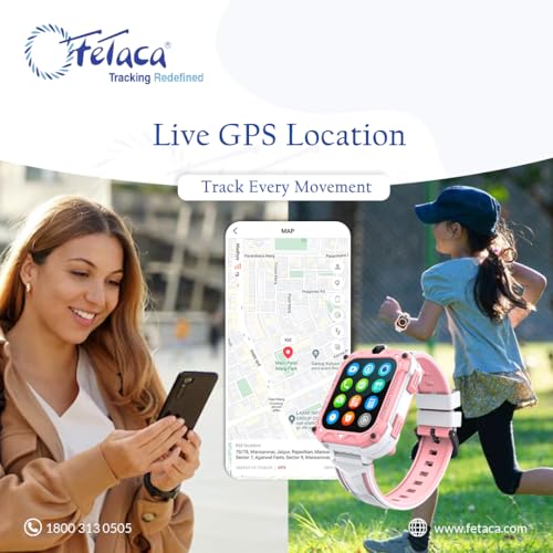 FETACA 4G GPS Smartwatch for Kids with Assisted GPS Tracking, 4G Video & Voice Call, Safe Zone Alert, SOS Button, Habit Formation – Fun and Safe Wearable with Free 5G SIM Card (Pink) - Image 2