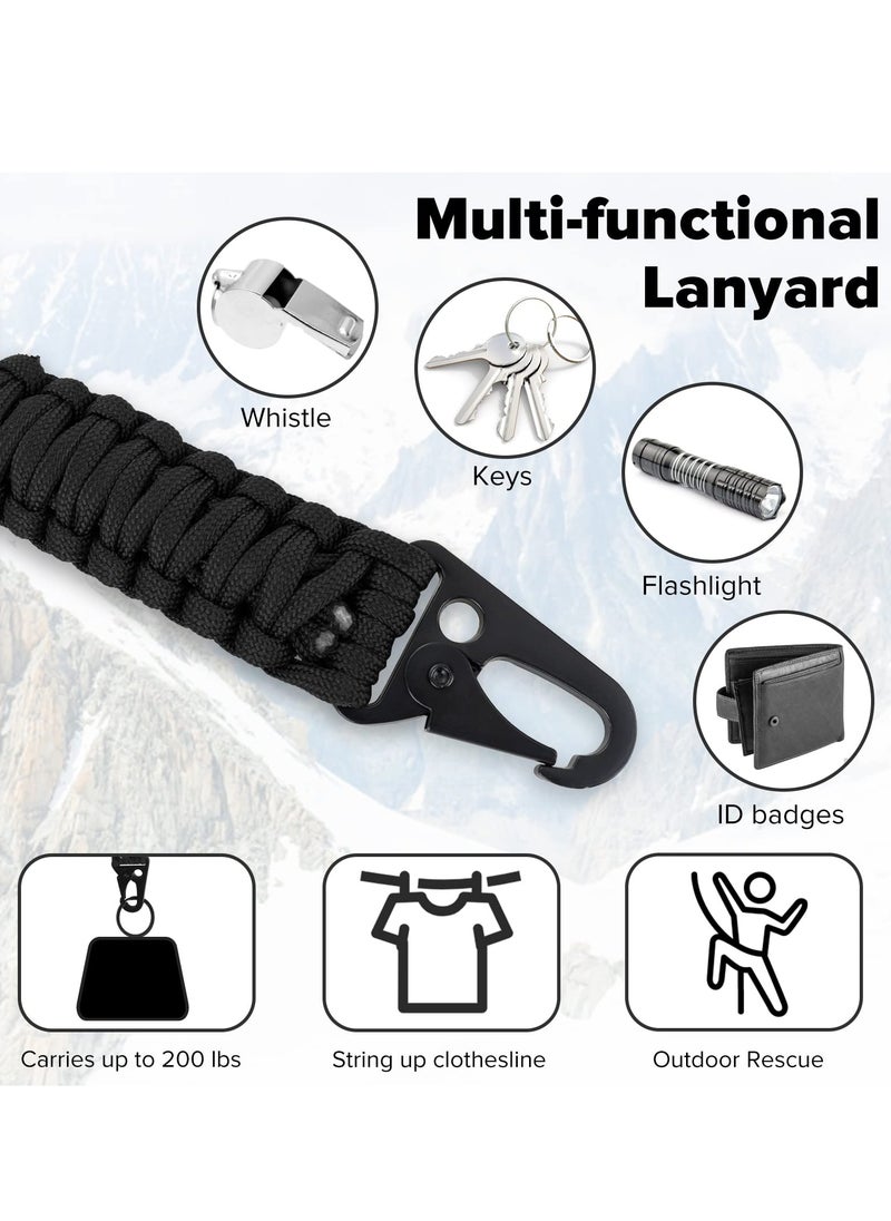 SYOSI - 2PC Braided Neck Lanyard Paracord Key Lanyard Heavy Duty Braided Neck Lanyard for Keys Badge Lanyards Long Lanyard ID Badge Holder Leather Strap for ID Card Badge Holder Keys Cell Phone Unisex - Image 1