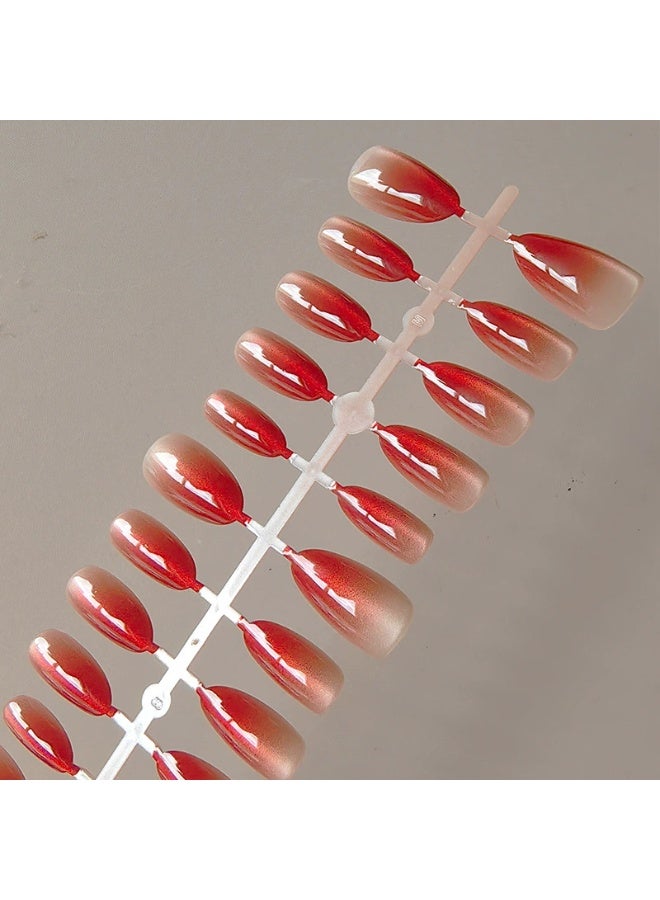 Goolsky أظافر ضغط بتدرج أحمر على شكل عين قطة لموسم الخريف والشتاء - Image 4